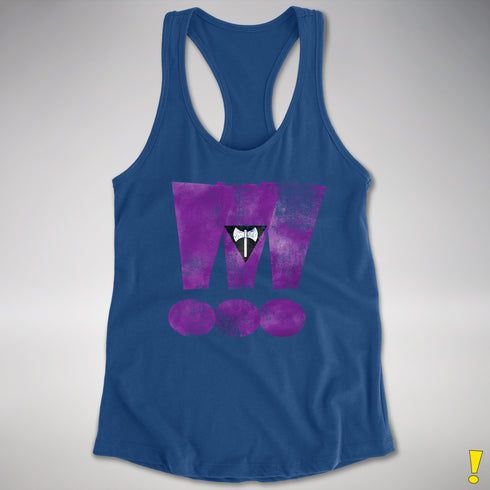 Lesbian Labrys Pride Grunge Exclamation Points Racerback Tank - Royal